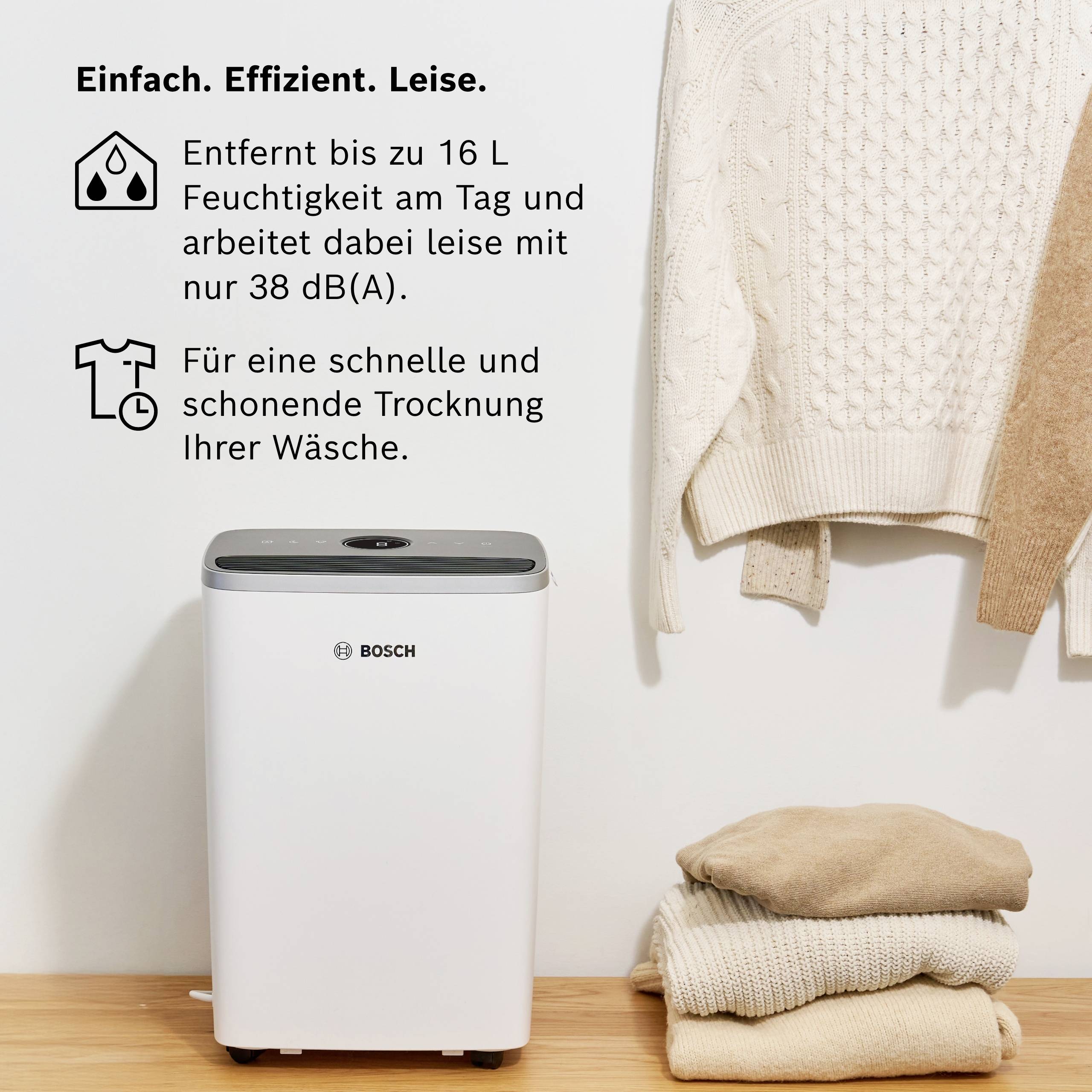 Bosch Home Comfort Dry 4000 Luftentfeuchter 75m³ Weiß