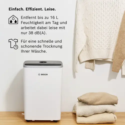 Bosch Home Comfort Dry 4000 Luftentfeuchter 75m³ Weiß Bosch Home Comfort Dry 4000 Luftentfeuchter 75m³ Weiß