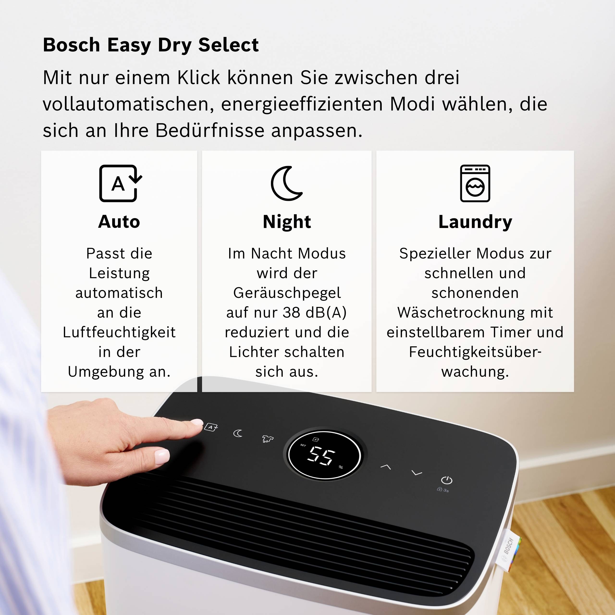 Bosch Home Comfort Dry 4000 Luftentfeuchter 75 m³ Weiß