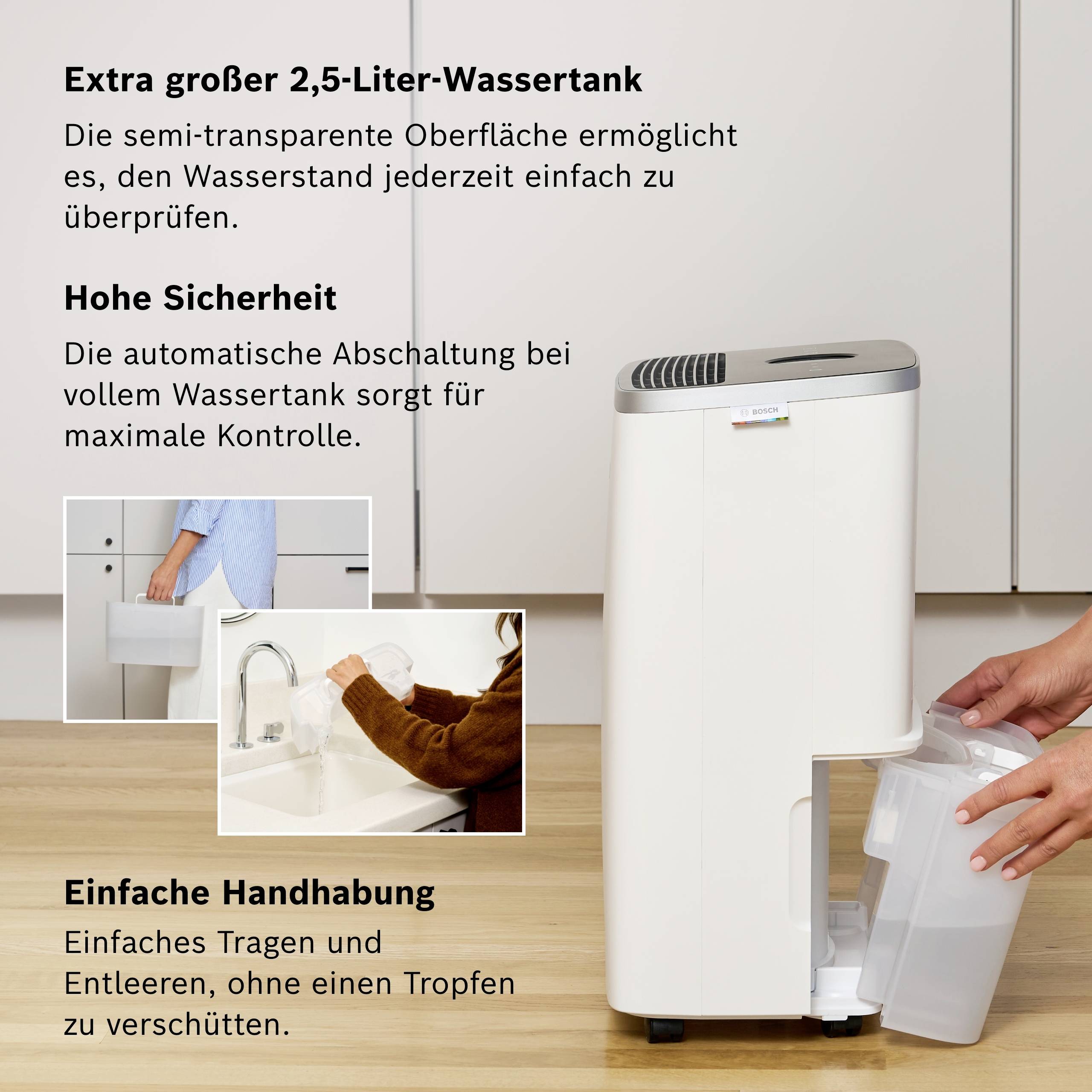 Bosch Home Comfort Dry 4000 Luftentfeuchter 75m³ Weiß