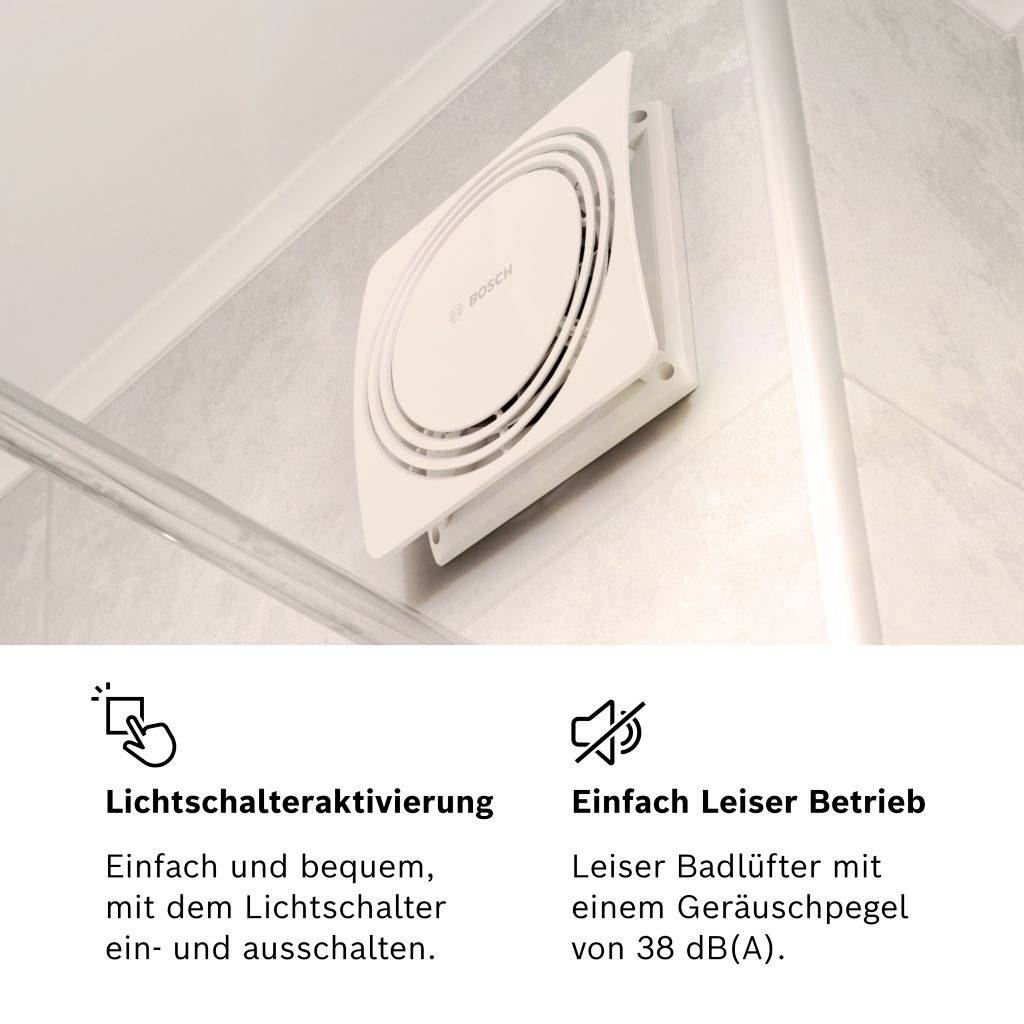 Bosch Home Comfort FAN 1900 W125 Wand- und Deckenlüfter 230 V 145 m³/h 125 mm