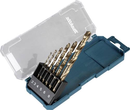 Makita D-75758 Metall-Spiralbohrer-Set 2 mm, 3 mm, 4 mm, 5 mm, 6 mm, 8 mm 6 St.