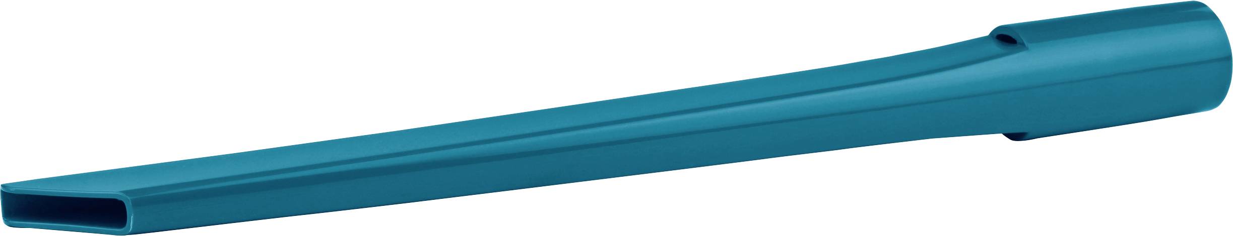 Ein blaues Staubsaugerdüsenzubehör, speziell eine Fugendüse, zum Reinigen von schwer erreichbaren Ritzen und Ecken.