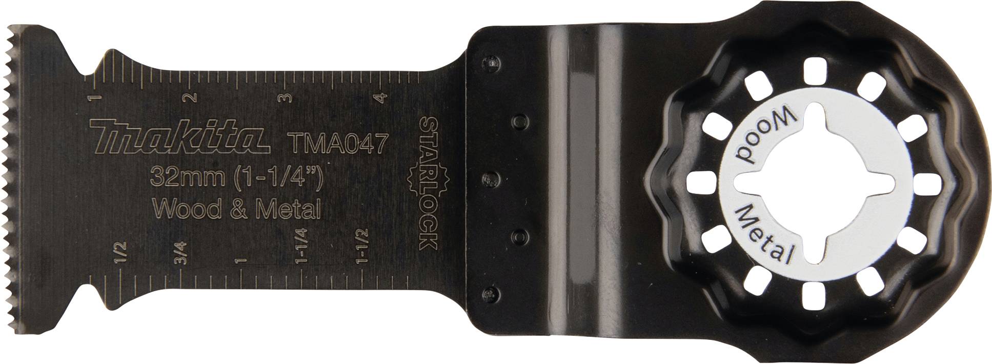Ein schwarzes Sägeblatt der Marke Makita, 32 mm (1-1/4