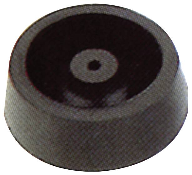 Ein kleiner, runder Magnet mit einem Metallgehäuse und dunklem Zentrum, geeignet zur Befestigung an magnetischen Oberflächen.