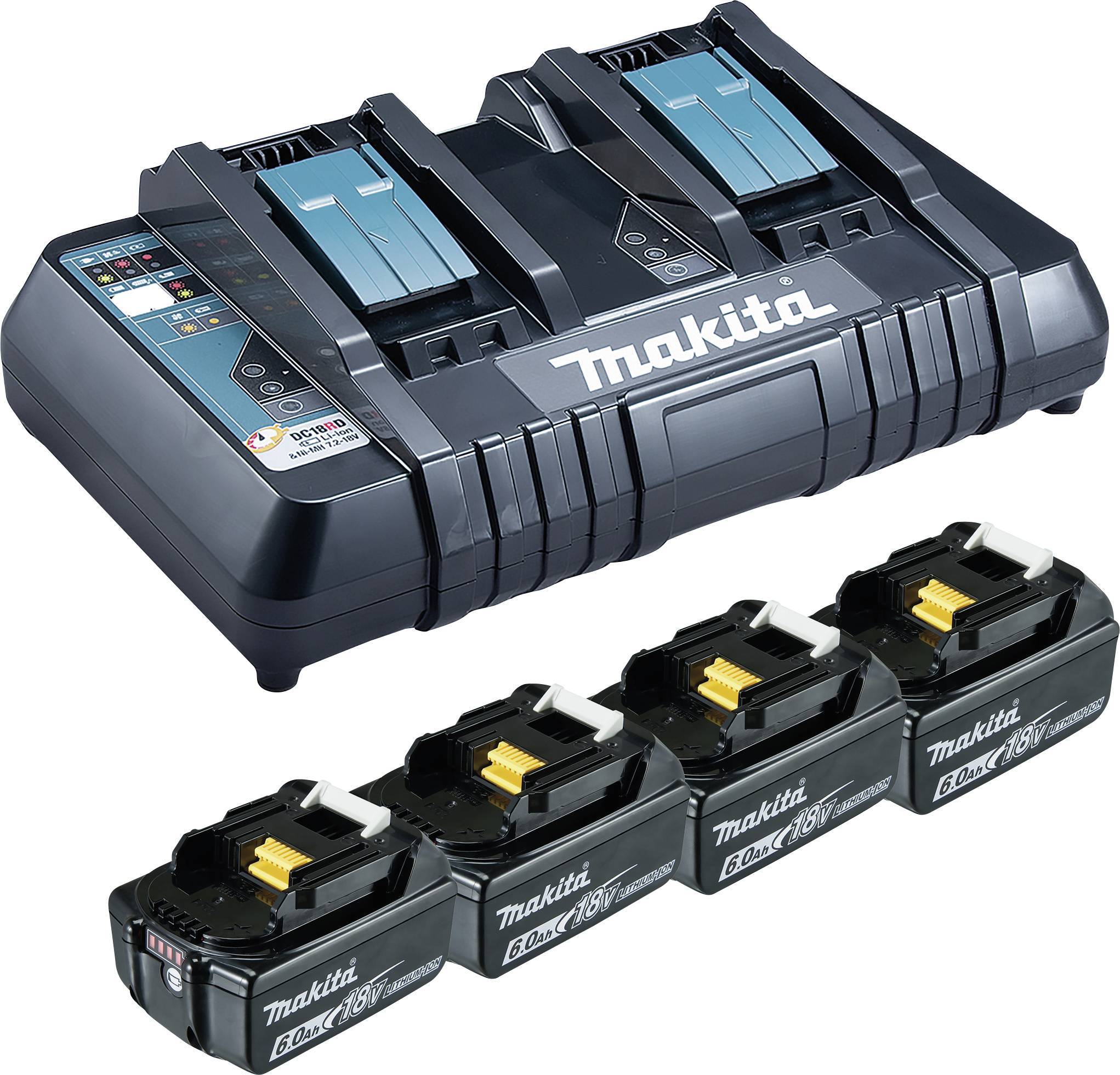 Makita 199485-6 Werkzeug-Akku und Ladegerät 18V 6.0Ah Li-Ion