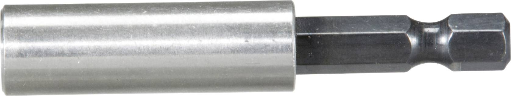 Ein silberner Magnet-Bithalter mit einem Sechskantschaft, verwendet zum Fixieren von Bits in einem Bohrfutter oder Schraubendreher.