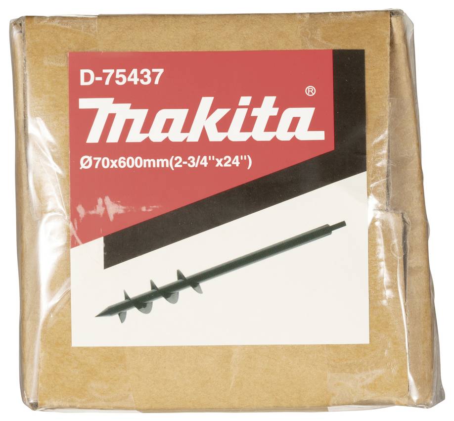 Ein verpacktes Makita-Schneckenbohrer-Set mit der Bezeichnung „D-75437