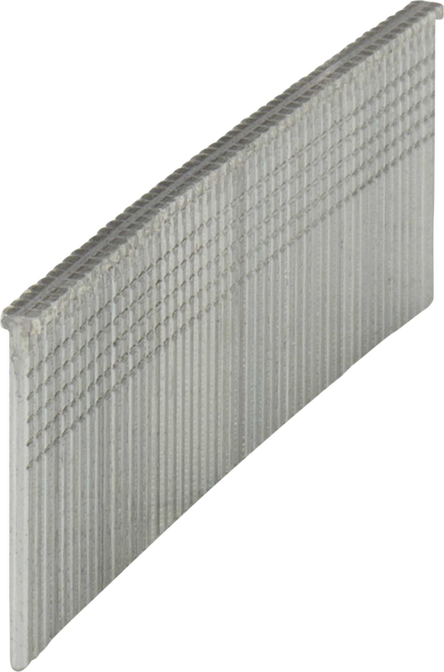 Ein Block von grauen Metallklammern, die übereinander gestapelt sind, wahrscheinlich für den Gebrauch in einem Hefter oder einer Nagelpistole.