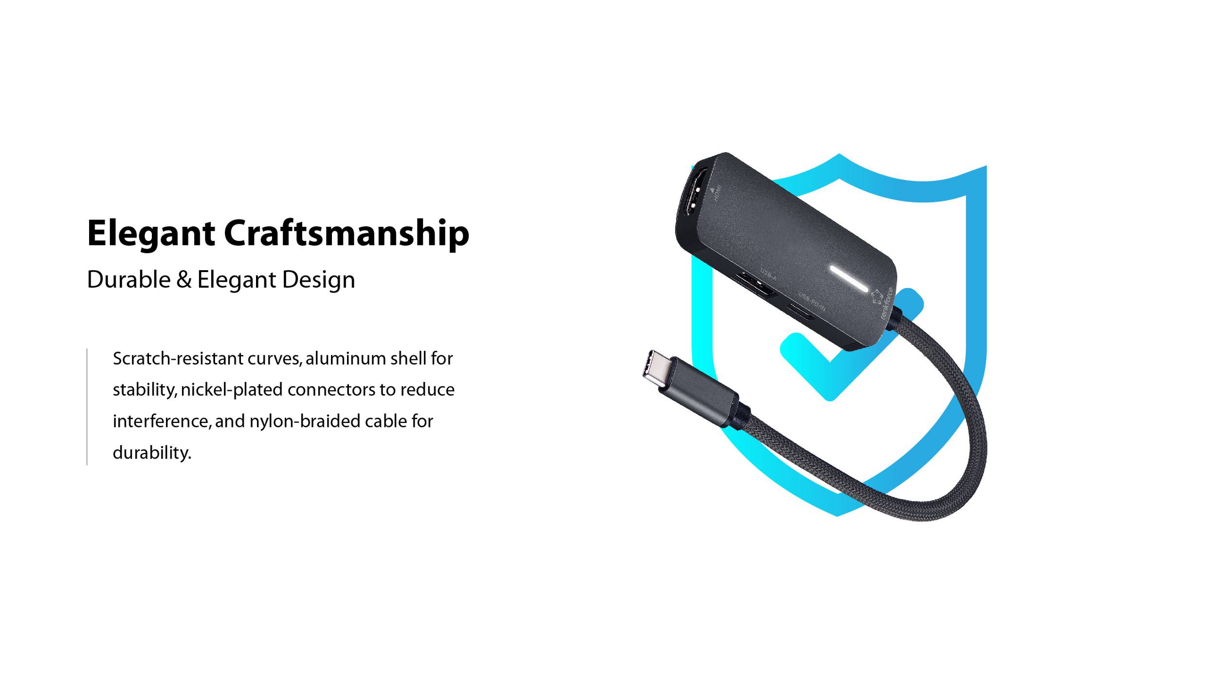 Renkforce USB-C® Dockingstation RF-USBHA-400 Passend für Marke Dockingstations: Universal