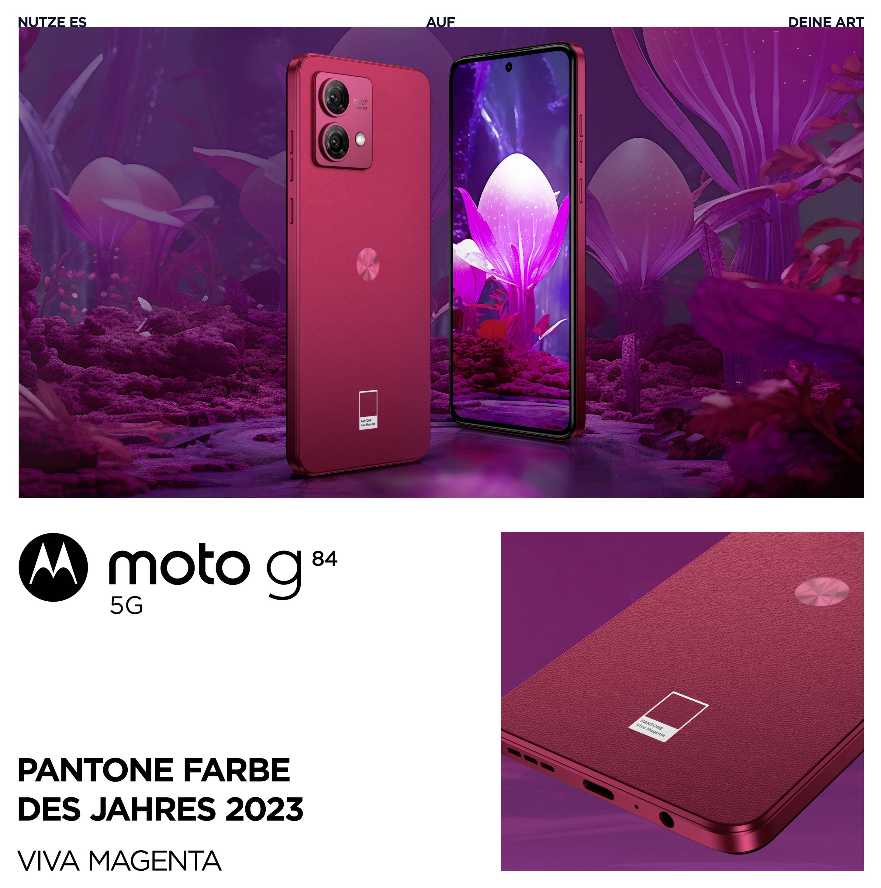 Motorola MOTO G84 256 GB Rot 16.5 cm (6.5 Zoll) Smartphone