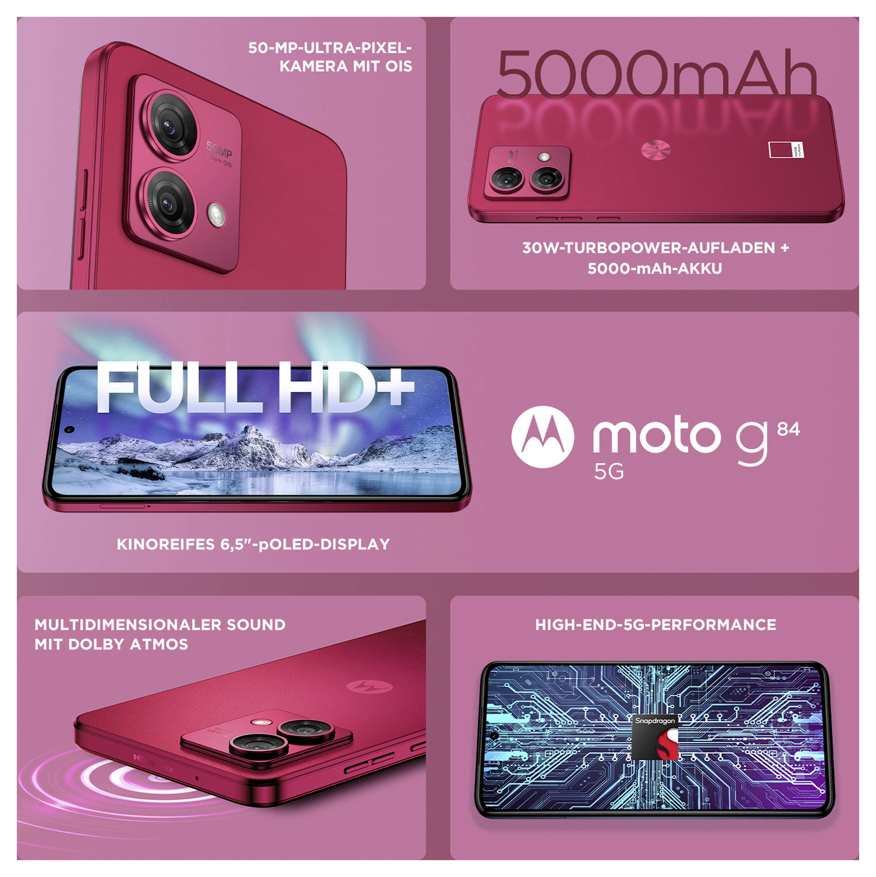 Motorola MOTO G84 256 GB Rot 16.5 cm (6.5 Zoll) Smartphone