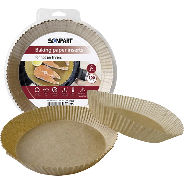 ScanPart 2910070002 Heißluftfritteusenpapier 16 cm rund, 100er ScanPart 2910070002 Heißluftfritteusenpapier 16 cm rund, 100er