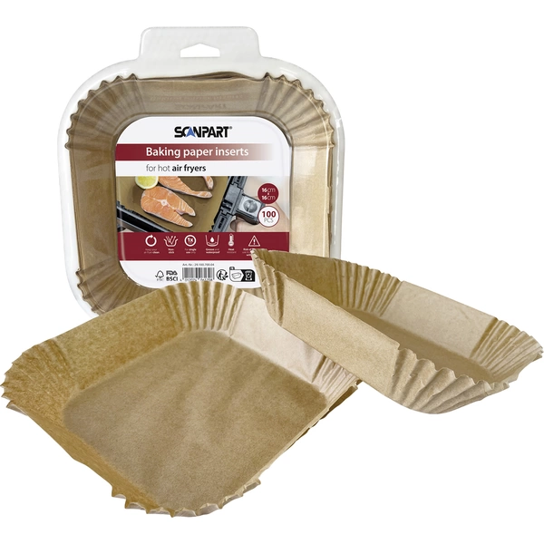 ScanPart 2910070004 Heißluftfritteusenpapier 16x16 cm eckig, 100er ScanPart 2910070004 Heißluftfritteusenpapier 16x16 cm eckig, 100er