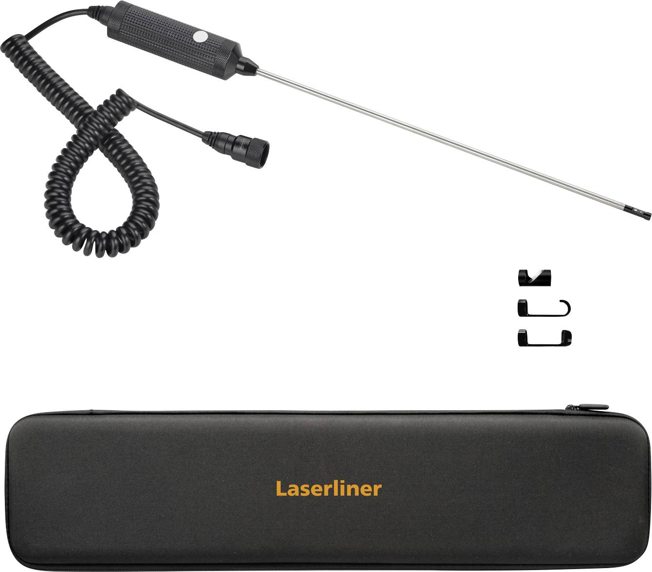 'Laserliner' Inspektionskamera mit flexiblem Schwanenhals, Tragetasche und Zubehör. Ideal zur Untersuchung schwer zugänglicher Bereiche.