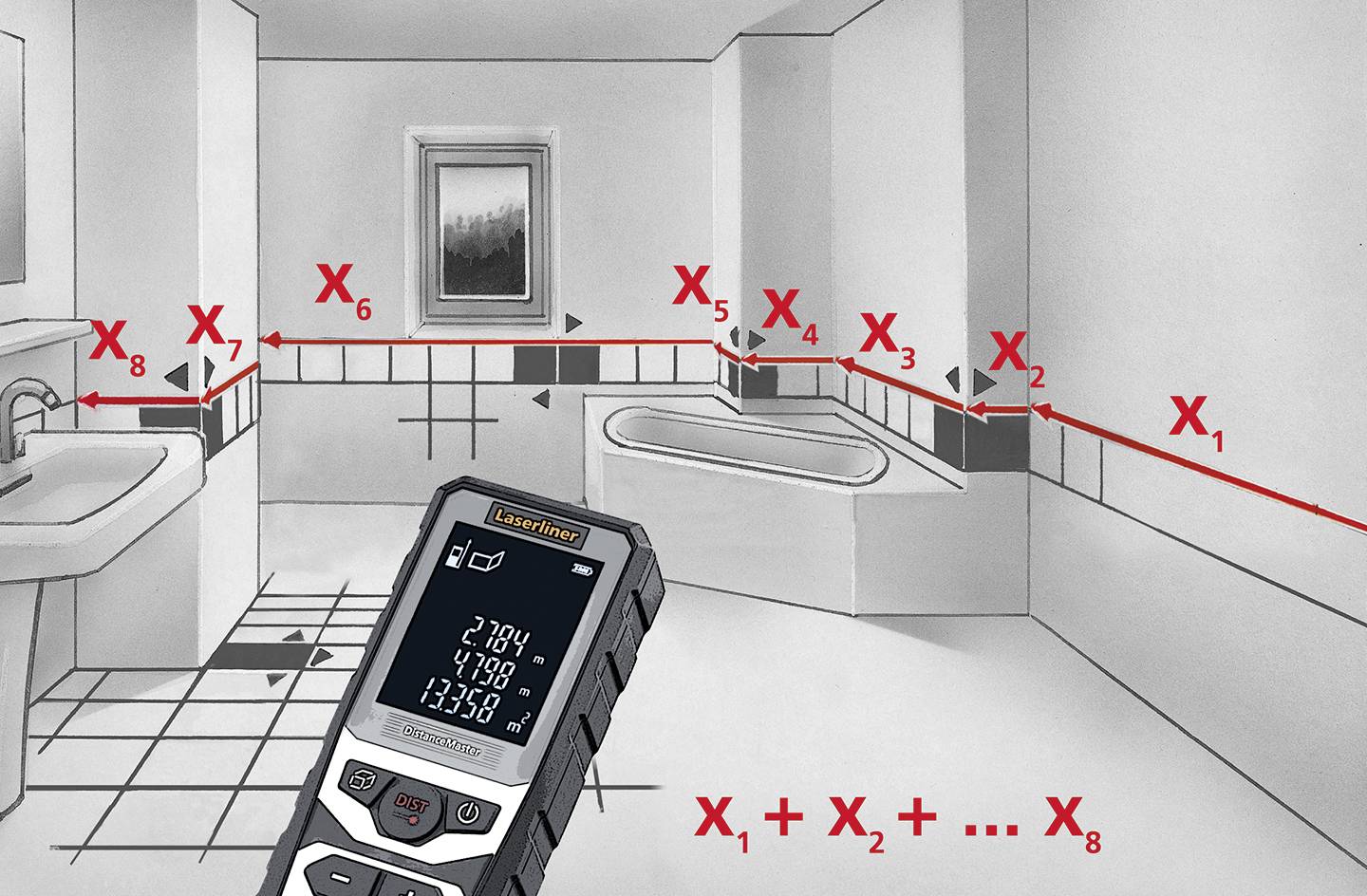 Laserliner DistanceMaster Laser-Entfernungsmesser Koffer 50m