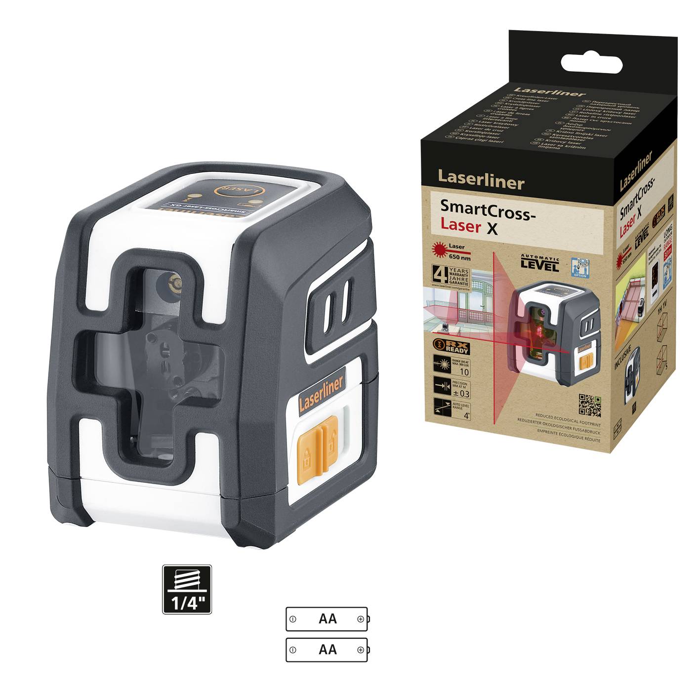 Laserliner SmartCross-Laser X Kreuzlinienlaser selbstnivellierend Reichweite (max.): 10m