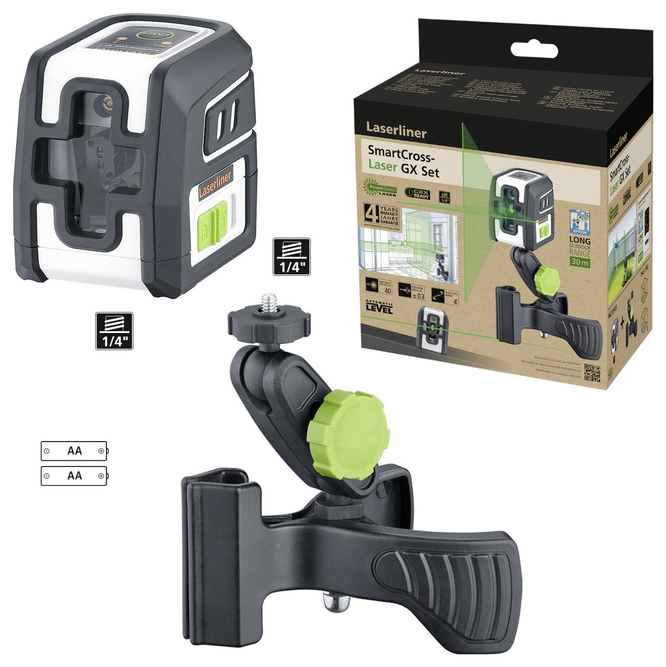 Laserliner SmartCross-Laser GX Set Kreuzlinienlaser Reichweite (max.): 40m