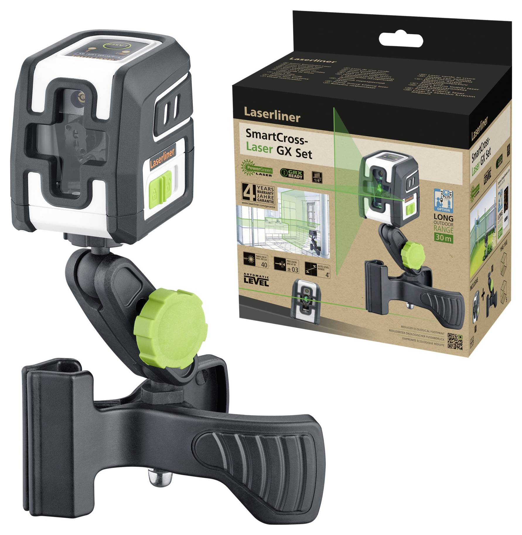 Laserliner SmartCross-Laser GX Set Kreuzlinienlaser Reichweite (max.): 40m