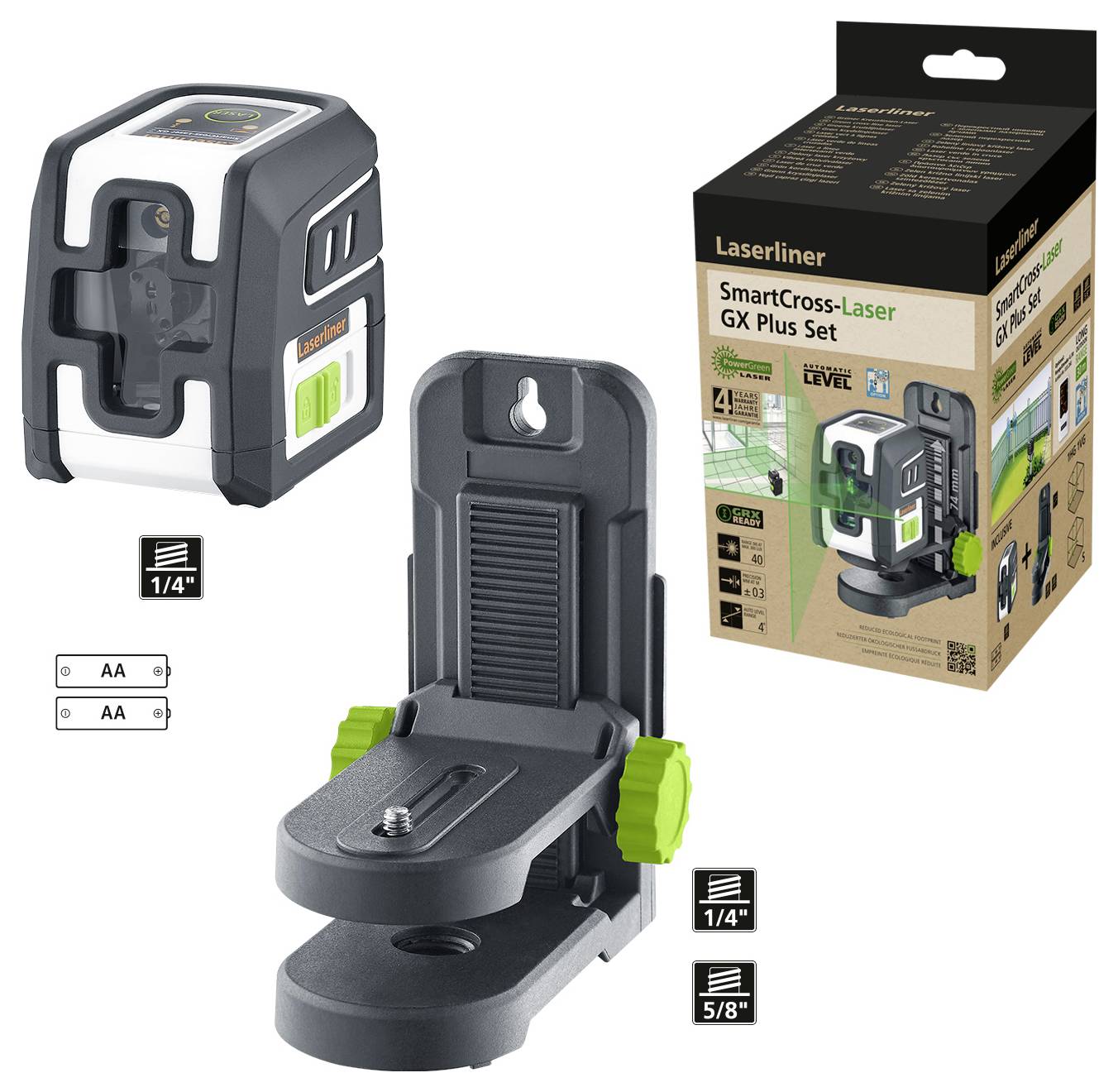 Laserliner SmartCross-Laser GX Plus Set Kreuzlinienlaser Reichweite (max.): 40m