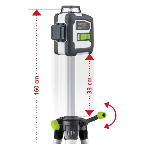 Laserliner CompactPlane-Laser 3G Set 150 Dreidimensionaler Laser inkl. Tasche, inkl. Stativ Reichweite (max.): 30m Laserliner CompactPlane-Laser 3G Set 150 Dreidimensionaler Laser inkl. Tasche, inkl. Stativ Reichweite (max.): 30m
