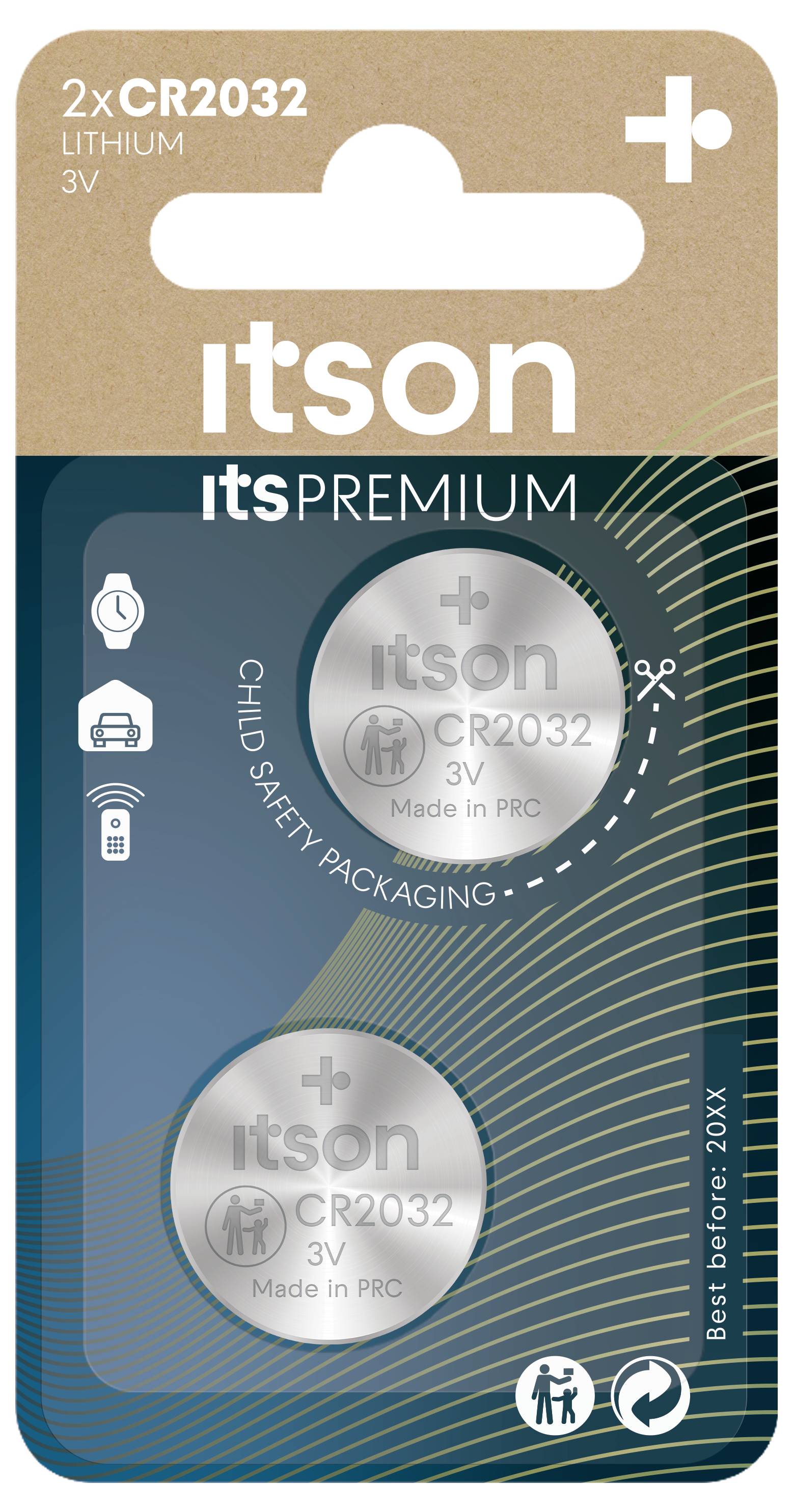 Itson Knopfzelle CR 2032 2 St. Lithium