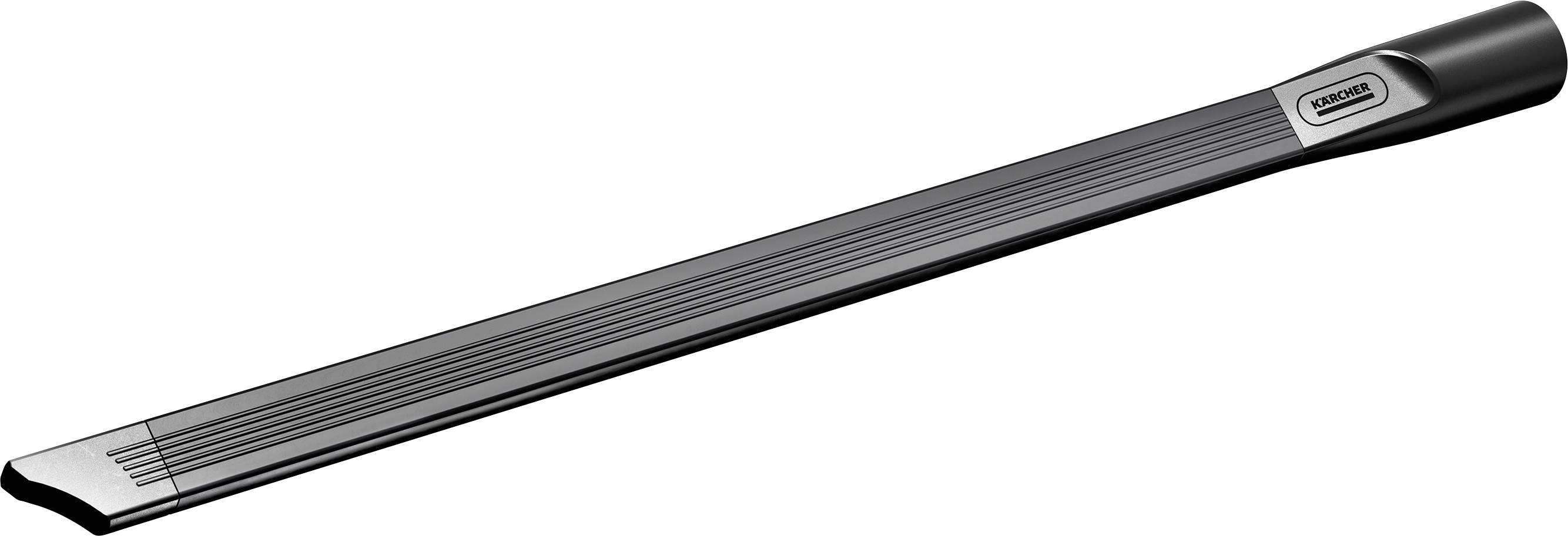 Langes, schwarzes Staubsauger-Zubehörrohr zur Reinigung von schwer erreichbaren Stellen.