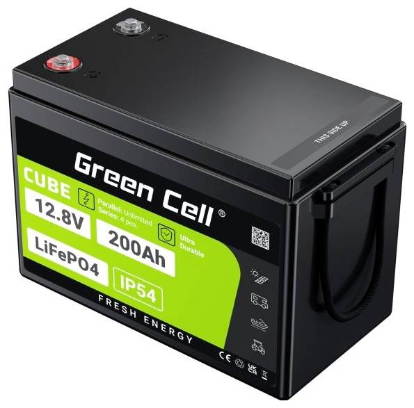 Green Cell CUBE LiFePO4 Spezial-Akku LiFePo-Block Schraubkontakt Li-Ion 12.8V 200Ah 1St.