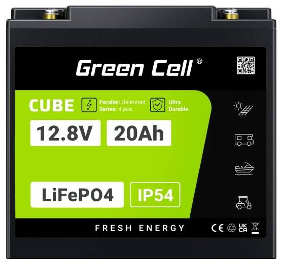 Green Cell CUBE LiFePO4 Spezial-Akku LiFePo-Block Schraubkontakt Li-Ion 12.8V 20Ah 1St.