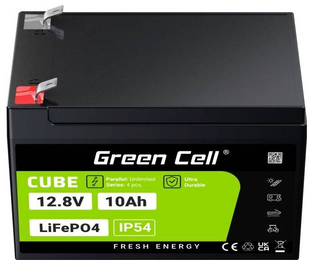 Green Cell CUBE LiFePO4 Spezial-Akku LiFePo-Block Flachstecker Li-Ion 12.8V 10Ah 1St.