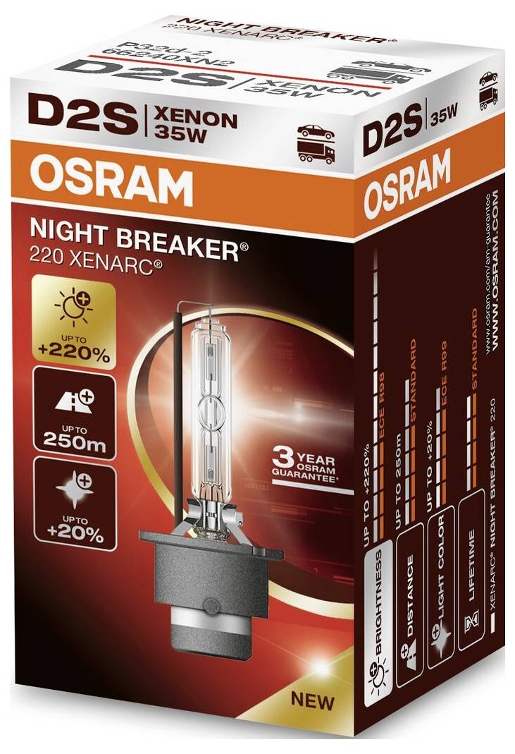 Osram Automotive 66240XN2 Xenon Leuchtmittel XENARC NIGHT BREAKER® 220 D2S 35W 85V