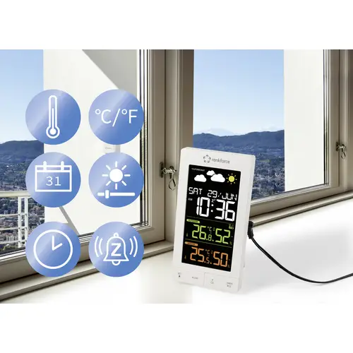 Renkforce RF-6701490 Funk-Wetterstation Vorhersage für 12 Stunden Anzahl Sensoren max. 3 Renkforce RF-6701490 Funk-Wetterstation Vorhersage für 12 Stunden Anzahl Sensoren max. 3