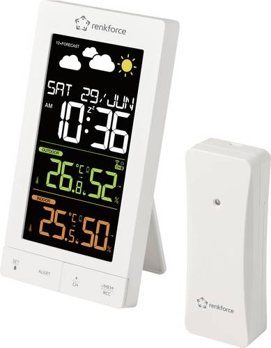 Renkforce RF-6701490 Funk-Wetterstation Vorhersage für 12 Stunden Anzahl Sensoren max. 3
