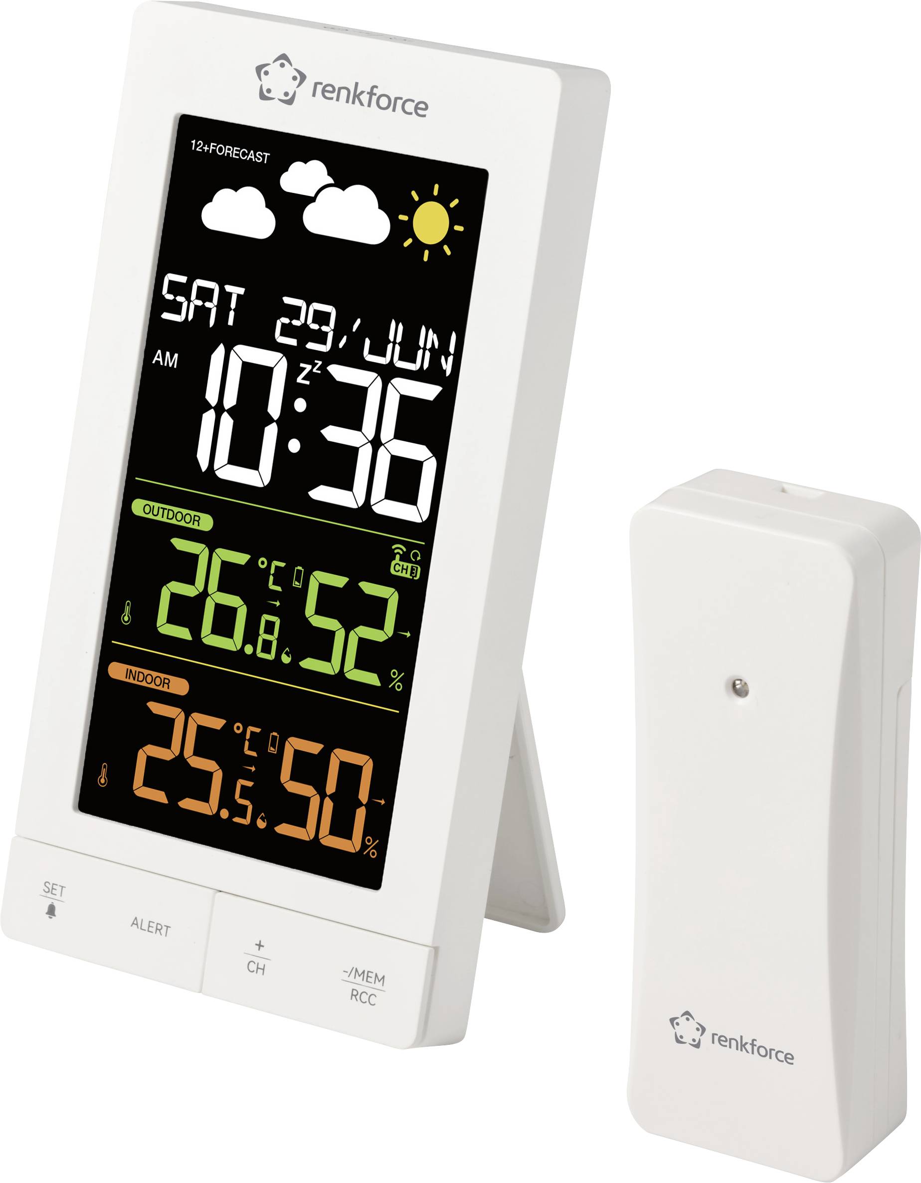 Renkforce RF-6701490 Funk-Wetterstation Vorhersage für 12 Stunden Anzahl Sensoren max. 3