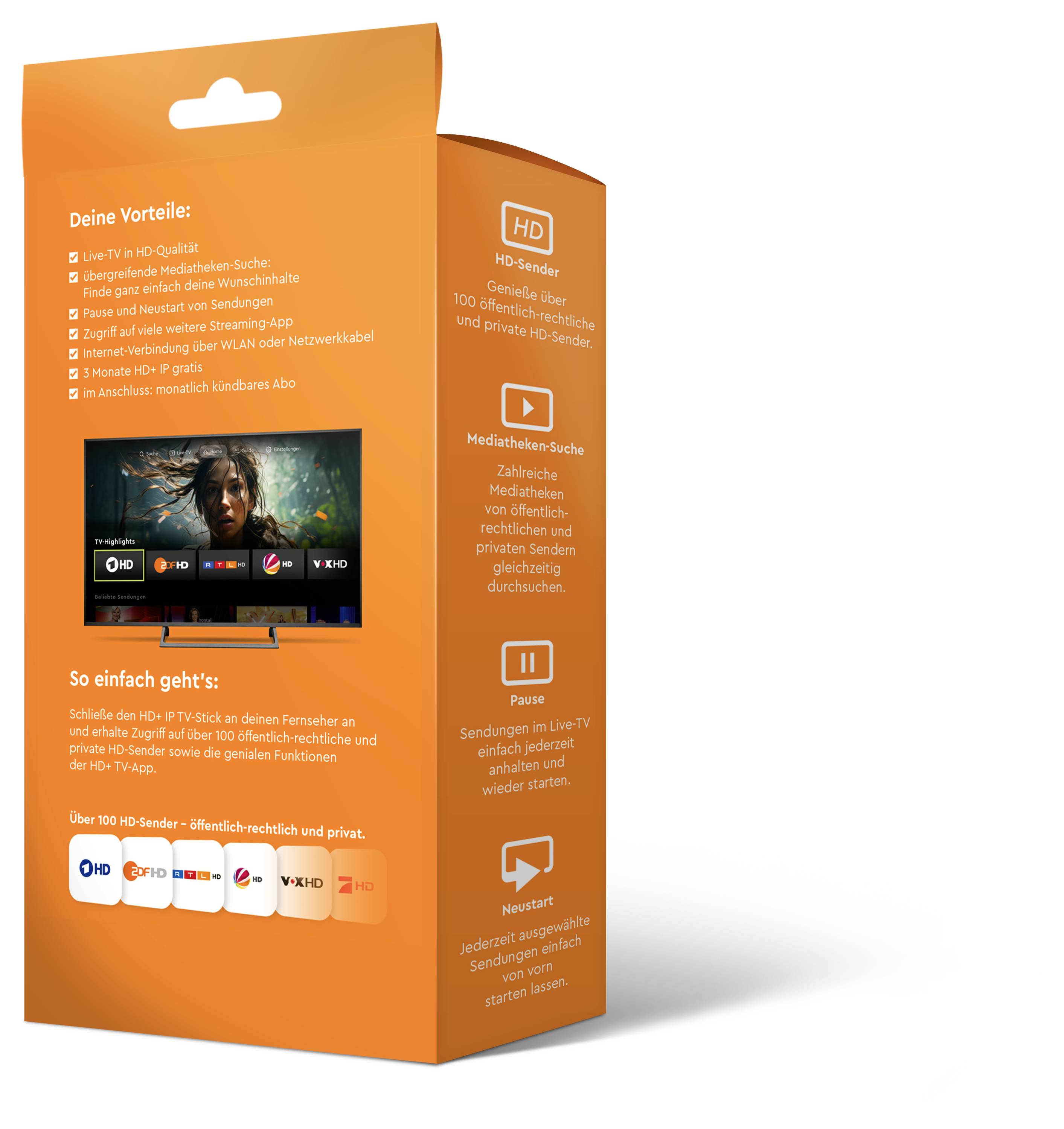 HD Plus IP TV-Stick mit Fernbedienung