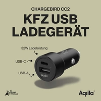 Aqiila CC2 Ladeadapter 32 W 1x USB-A, 1x USB-C® Quick Charge 3.0, USB PD Schwarz KFZ, LKW USB Power Aqiila CC2 Ladeadapter 32 W 1x USB-A, 1x USB-C® Quick Charge 3.0, USB PD Schwarz KFZ, LKW USB Power