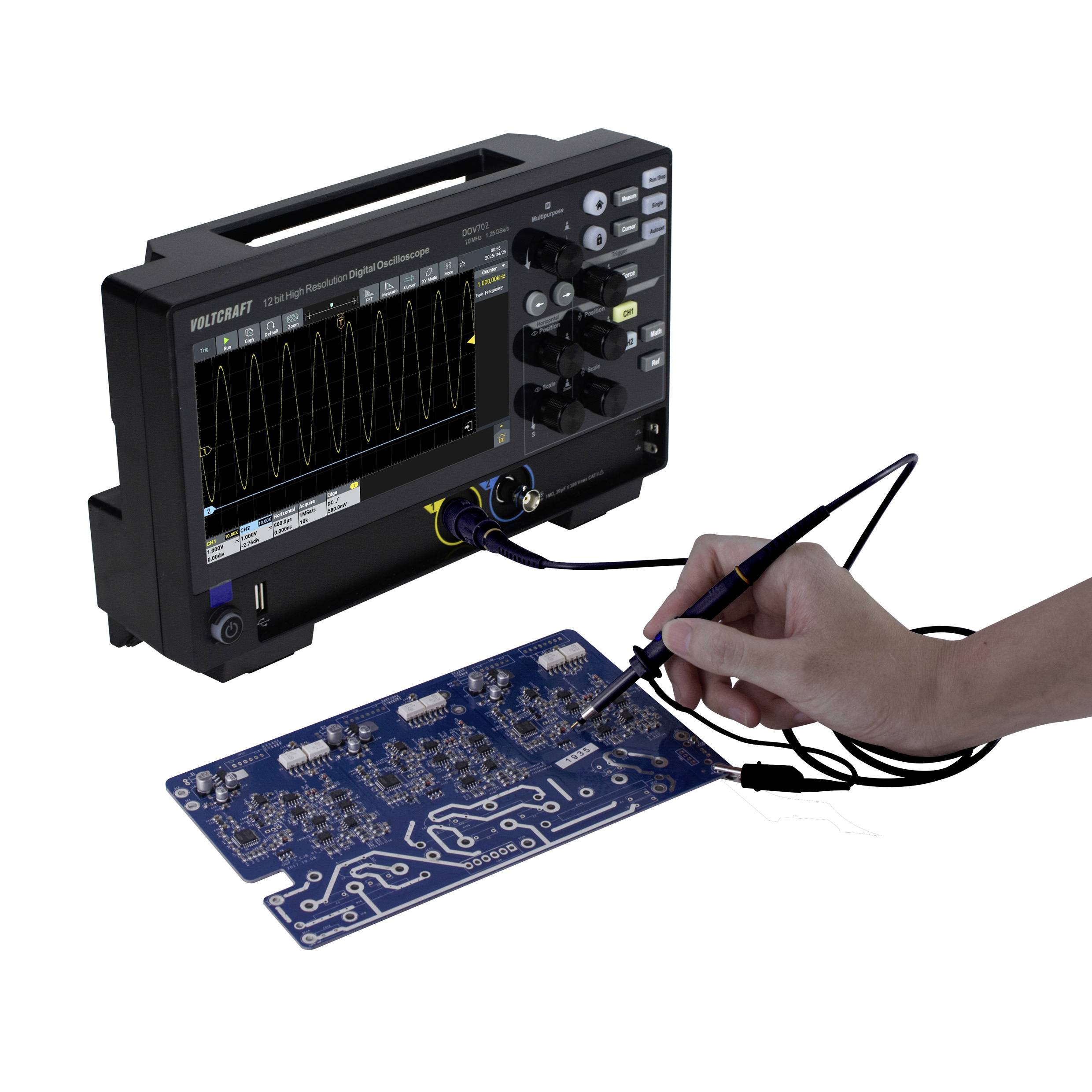 VOLTCRAFT DOV702 Digital-Oszilloskop 70MHz 2-Kanal 1.25 GSa/s 50 Mpts 12 Bit Digital-Speicher (DSO) 1St.