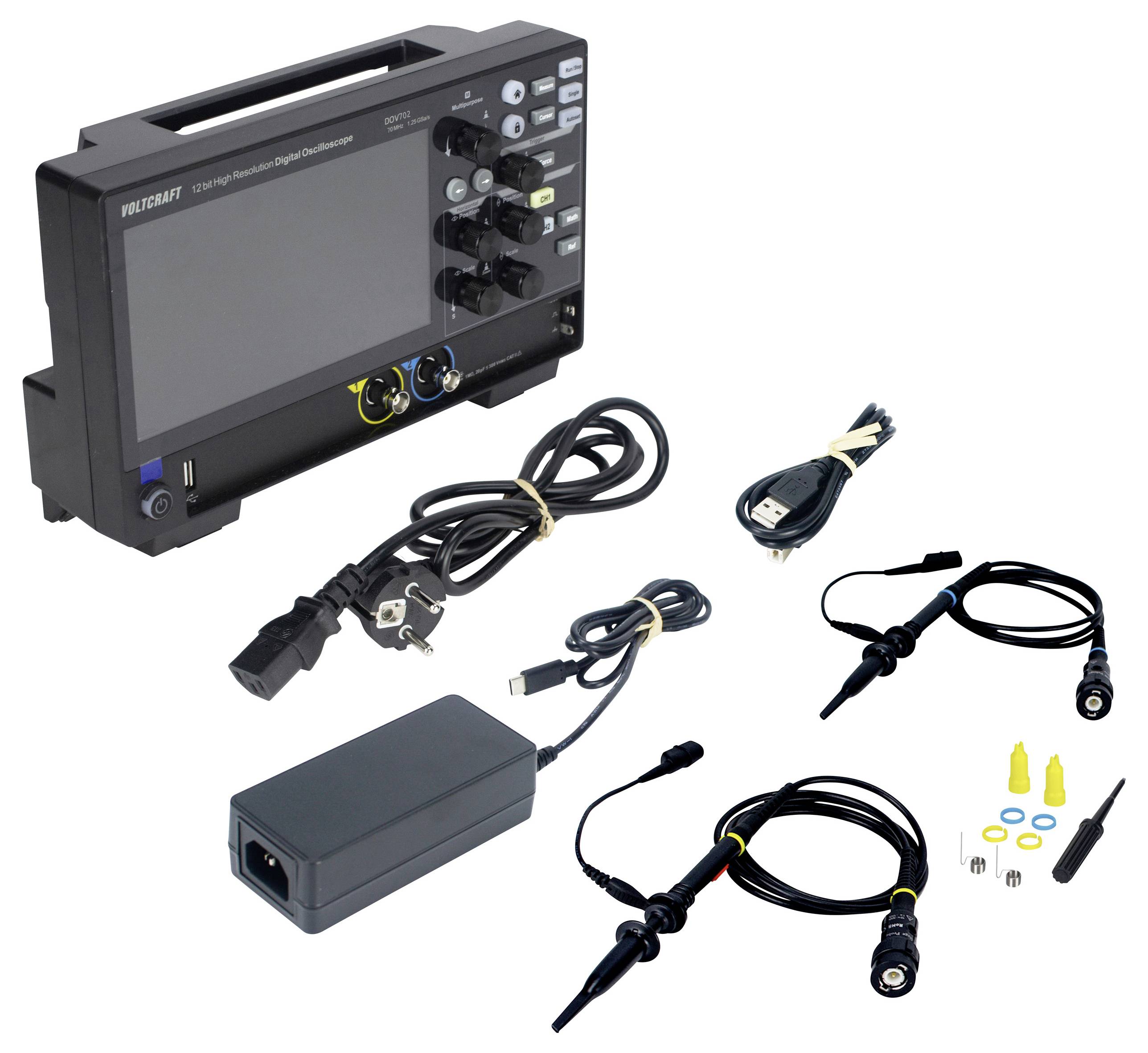 VOLTCRAFT DOV702 Digital-Oszilloskop 70MHz 2-Kanal 1.25 GSa/s 50 Mpts 12 Bit Digital-Speicher (DSO) 1St.