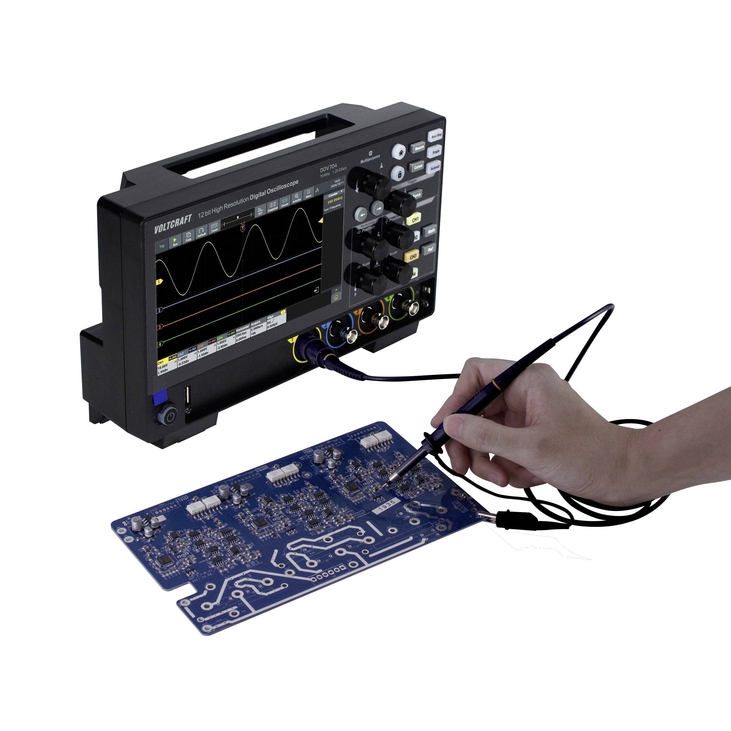 VOLTCRAFT DOV704 Digital-Oszilloskop 70MHz 4-Kanal 1.25 GSa/s 50 Mpts 12 Bit Digital-Speicher (DSO) 1St.