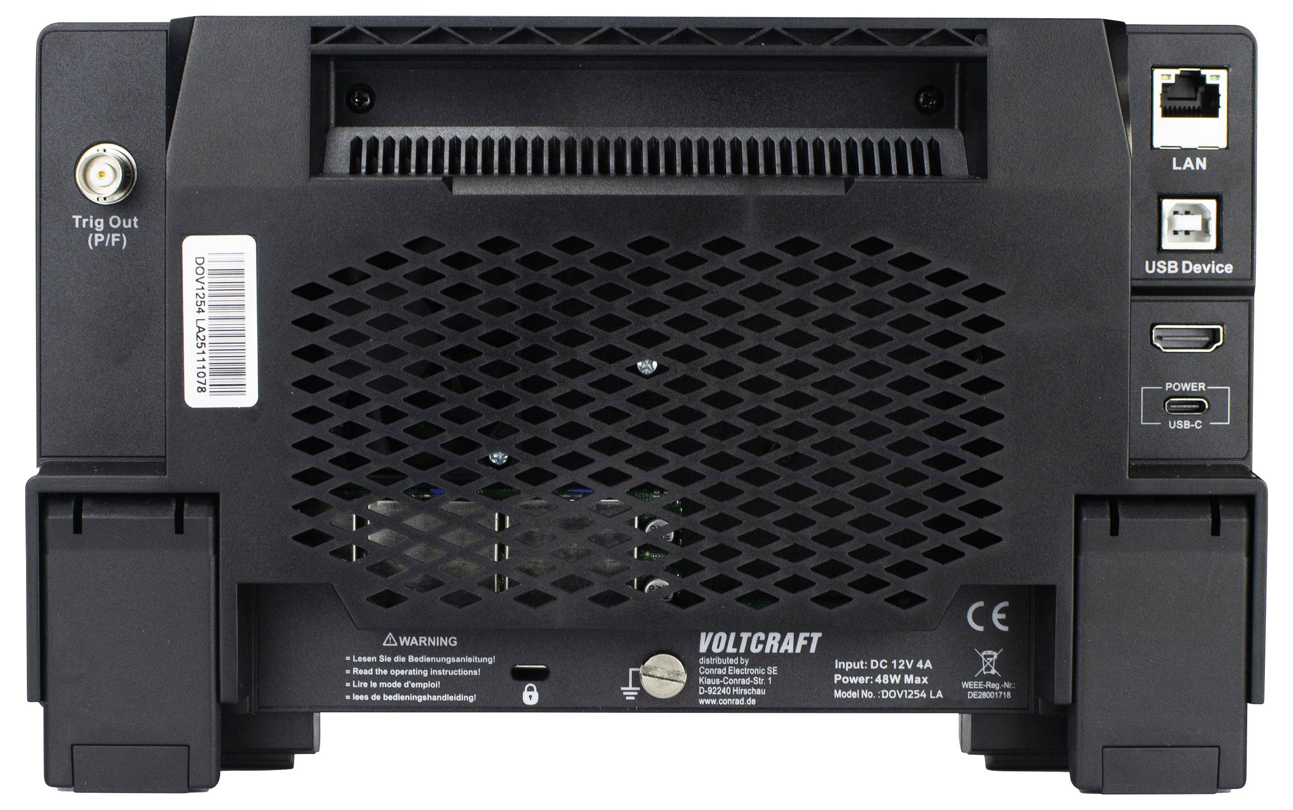 VOLTCRAFT DOV1254 LA Digital-Oszilloskop 125MHz 4-Kanal 1.25 GSa/s 100 Mpts 12 Bit Digital-Speicher (DSO), Logic-Analyser 1St.