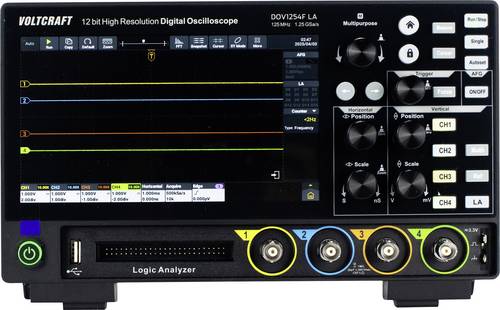 VOLTCRAFT DOV1254F LA Digital-Oszilloskop 125 MHz 4-Kanal 1.25 GSa/s 100 Mpts 12 Bit Digital-Speich
