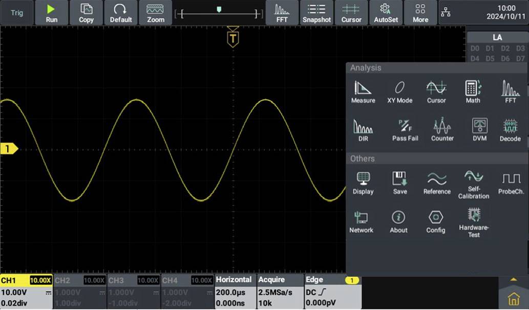 VOLTCRAFT DOV2504 LA Digital-Oszilloskop 250MHz 4-Kanal 1.25 GSa/s 100 Mpts 12 Bit Digital-Speicher (DSO), Logic-Analyser 1St.