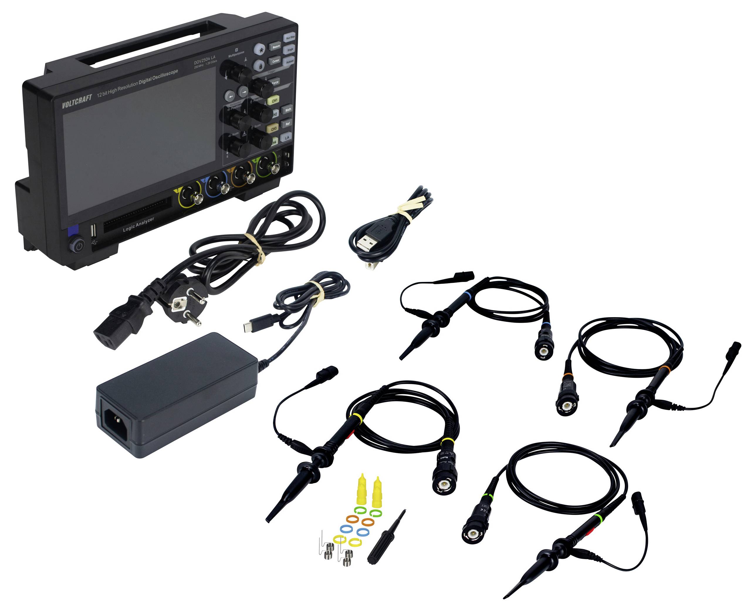 VOLTCRAFT DOV2504 LA Digital-Oszilloskop 250MHz 4-Kanal 1.25 GSa/s 100 Mpts 12 Bit Digital-Speicher (DSO), Logic-Analyser 1St.