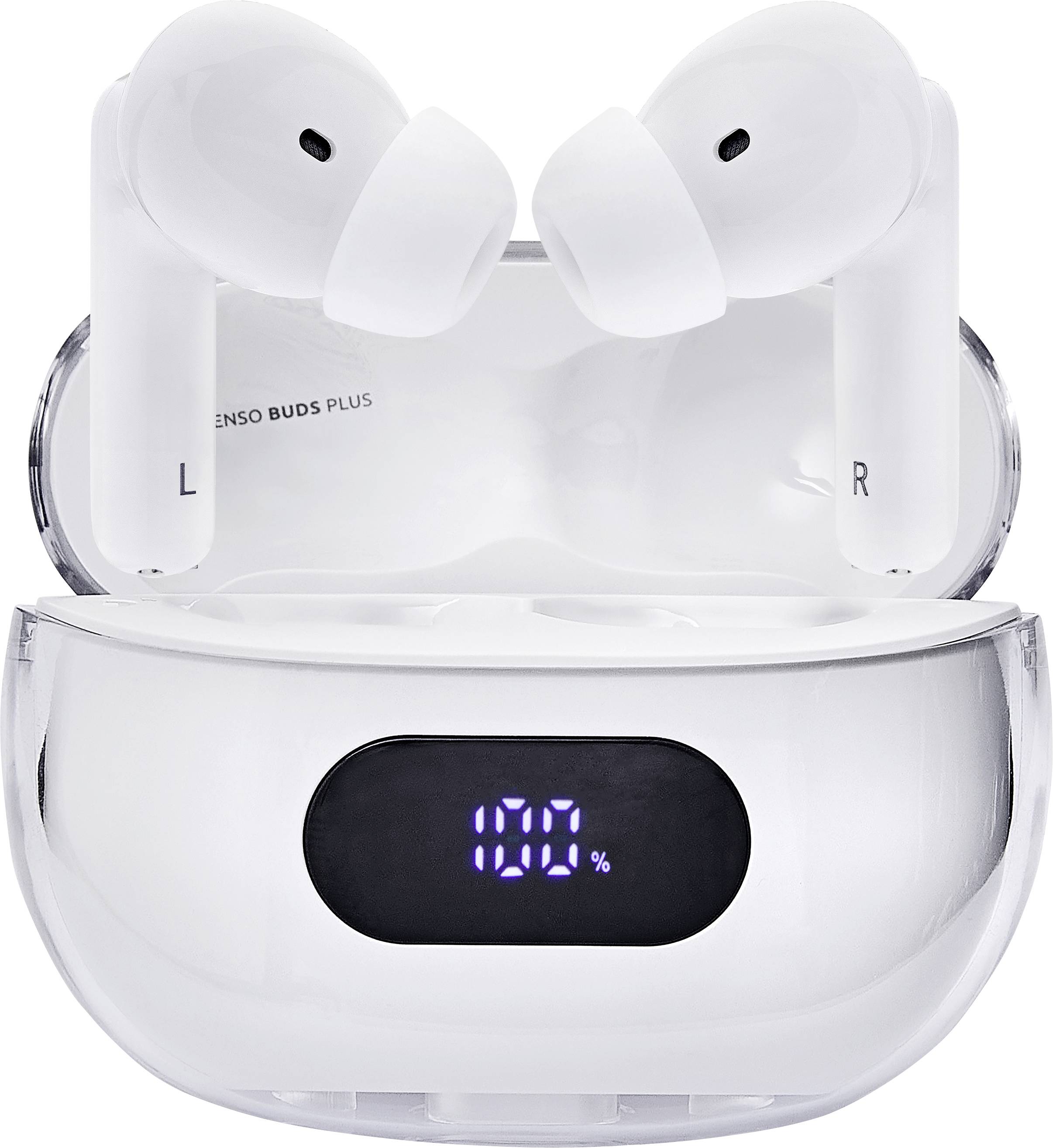 Intenso Buds Plus T312AE weiß In Ear Headset Bluetooth® Stereo Weiß Noise Cancelling Handy