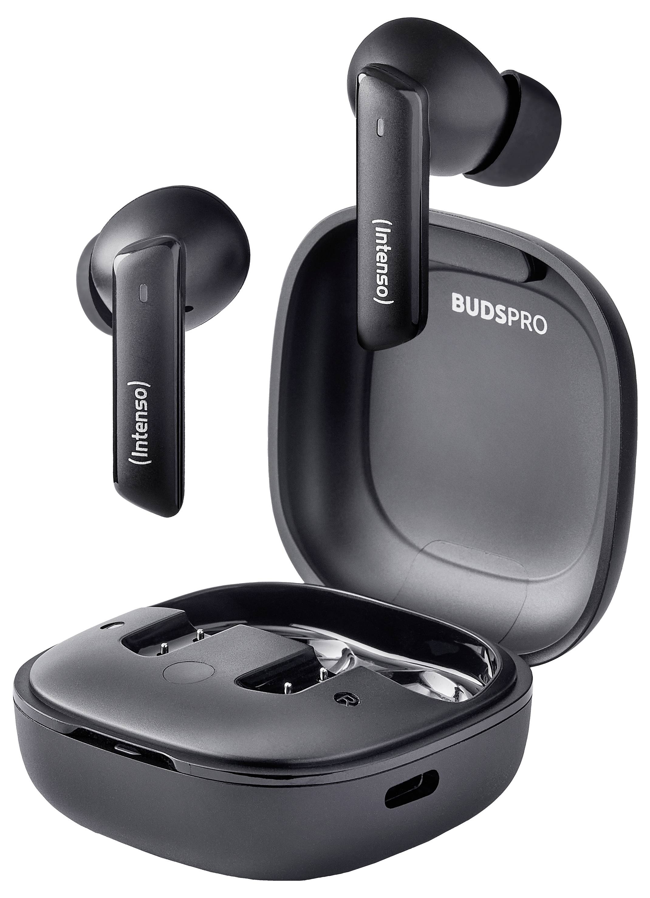 Intenso Buds Pro T500HAE schwarz In Ear Kopfhörer Bluetooth® Schwarz Noise Cancelling Wasserabweise