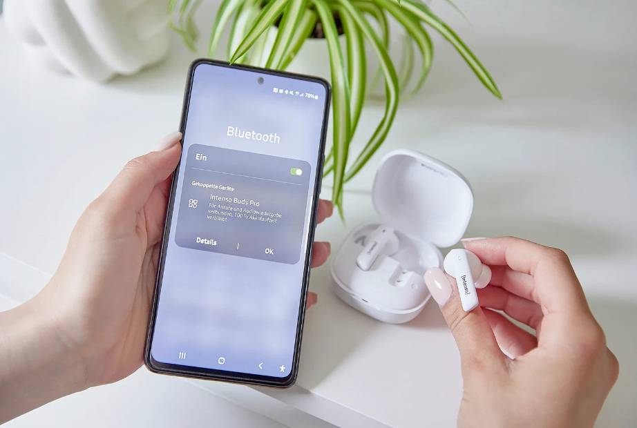 Intenso Buds Pro T502HAE weiß In Ear Kopfhörer Bluetooth® Weiß Noise Cancelling Wasserabweisend Handy