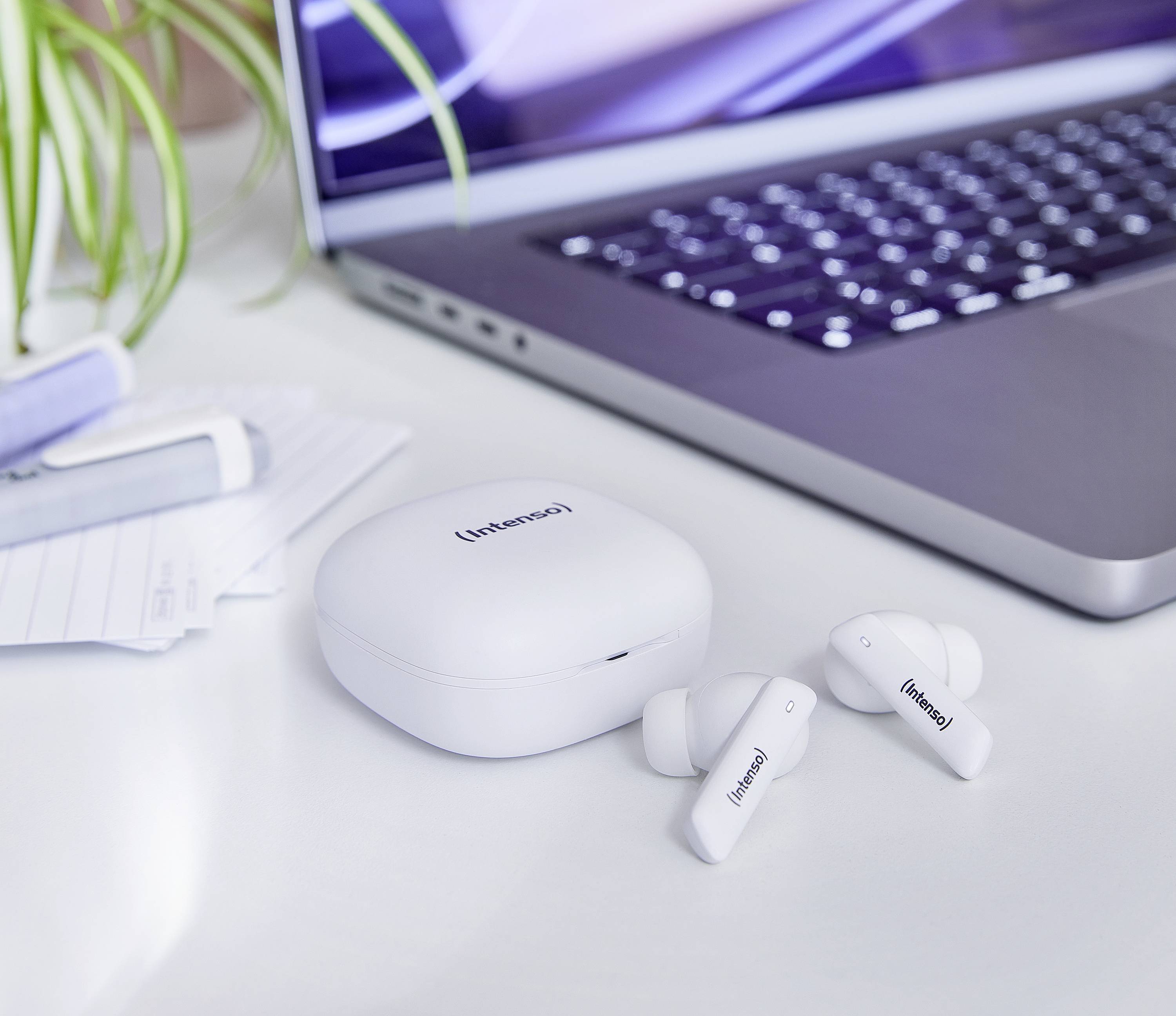 Intenso Buds Pro T502HAE weiß In Ear Kopfhörer Bluetooth® Weiß Noise Cancelling Wasserabweisend Handy