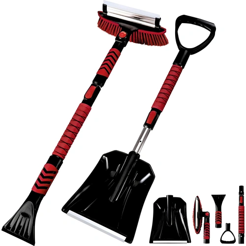 IWH Eiskratzer / Schneebesen ausziehbar, mit Schneeschaufel Schwarz, Rot IWH Eiskratzer / Schneebesen ausziehbar, mit Schneeschaufel Schwarz, Rot