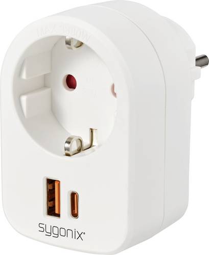 Sygonix SY-6713236 Zwischensteckdose mit USB Weiß