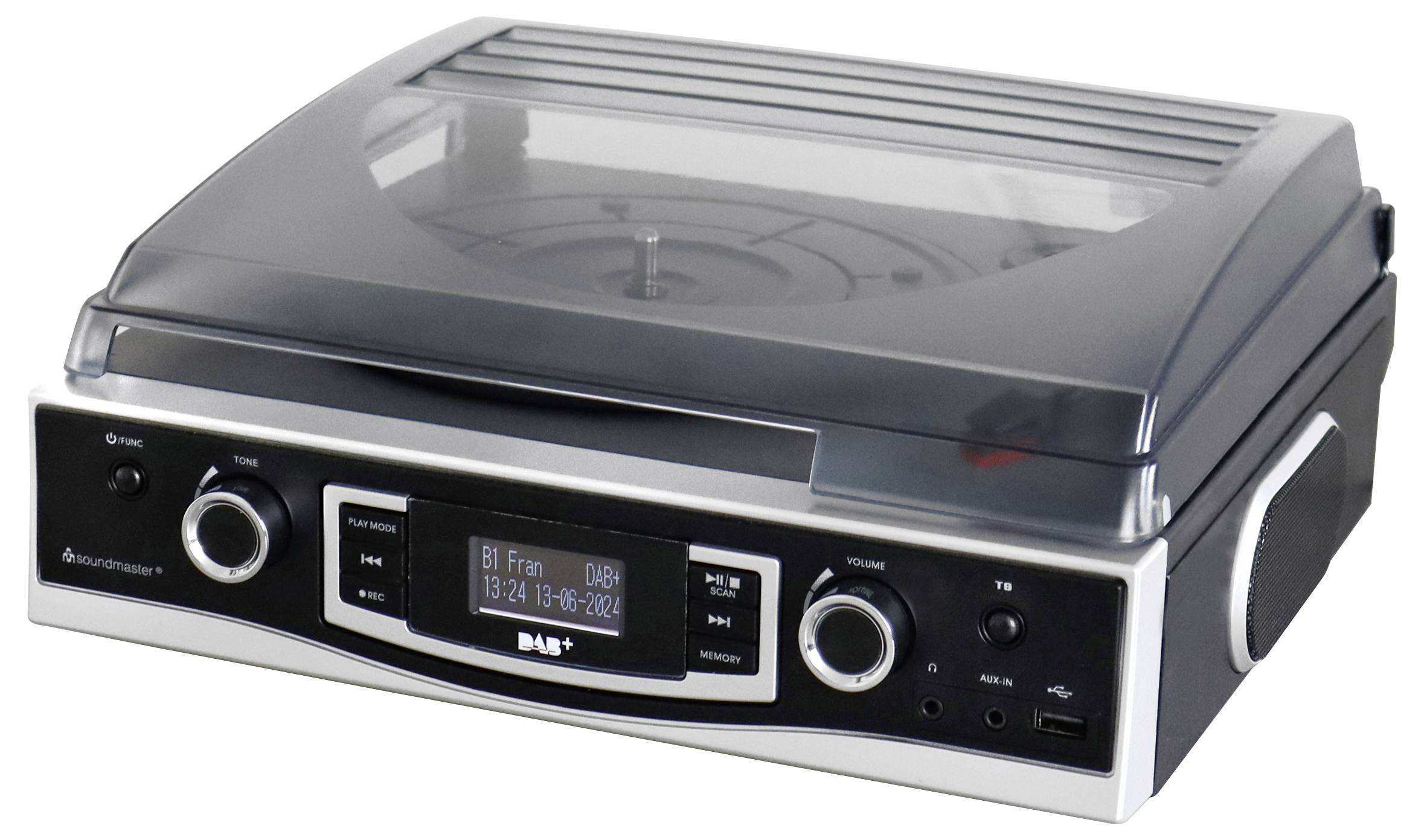 Soundmaster PL590SW Stereoanlage Plattenspieler, DAB+, UKW, AUX, USB, Aufnahmefunktion Schwarz